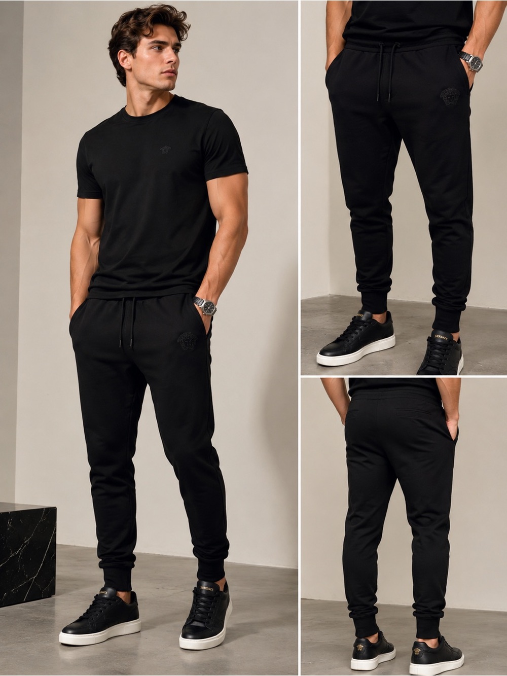 Versace Black Jogger Pants size Large